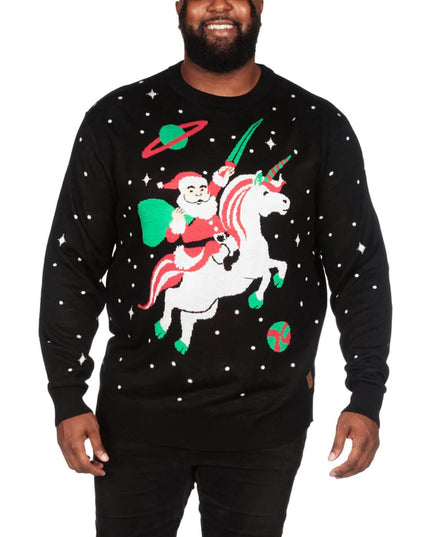 Men's Santa Unicorn Big and Tall Ugly Christmas Sweater