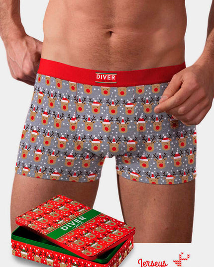 Men's Christmas Boxers with Reindeer - Musical Gift Box