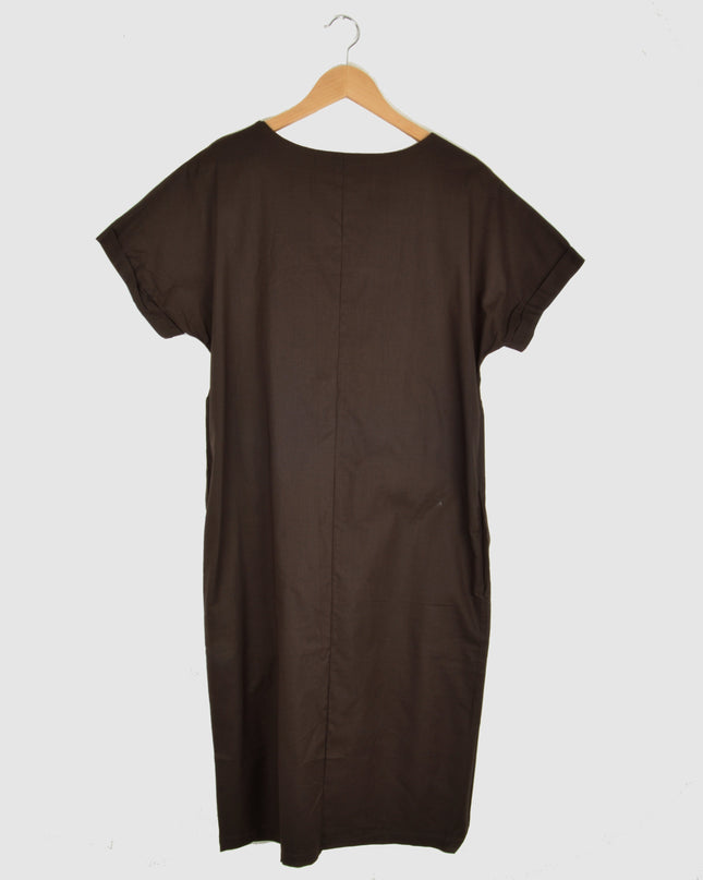 Brown Canvas Summer Dress