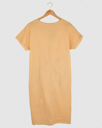 Beige Canvas Summer Dress