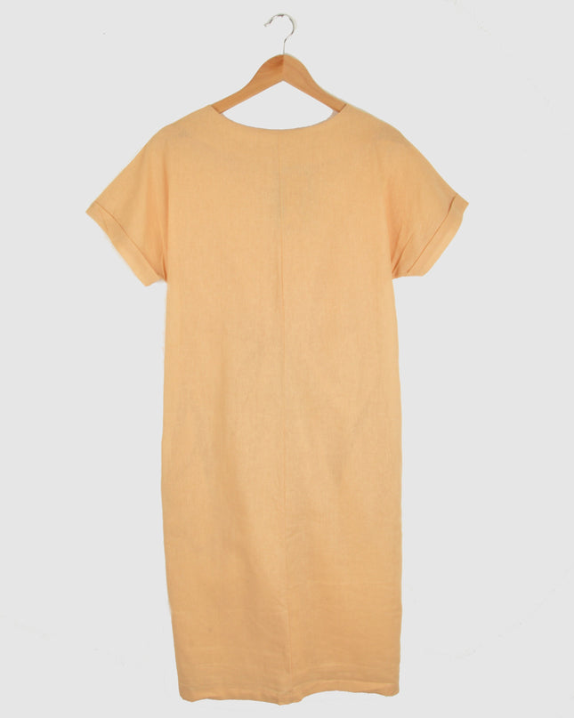 Beige Canvas Summer Dress