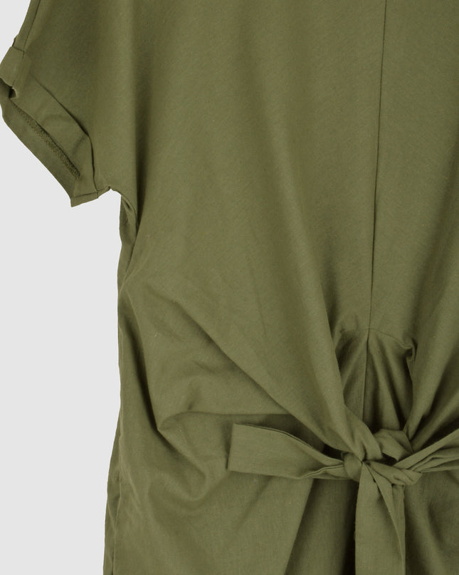 Khaki Canvas Summer Dress