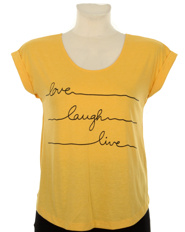 Yellow Love Laugh Live Top