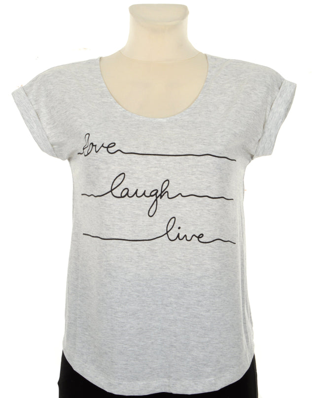 Gray Love Laugh Live Top