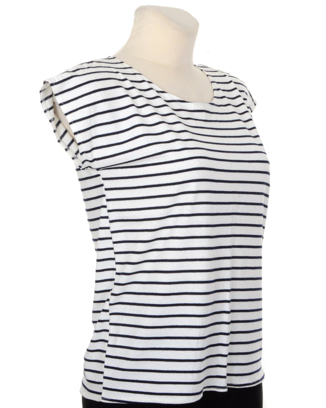 Women's White Striped Tee