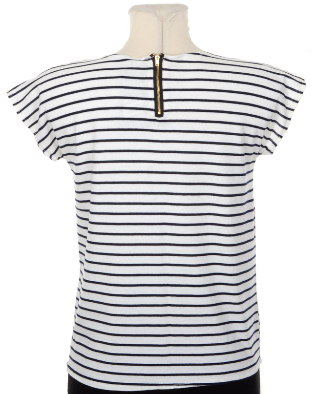 Women's White Striped Tee
