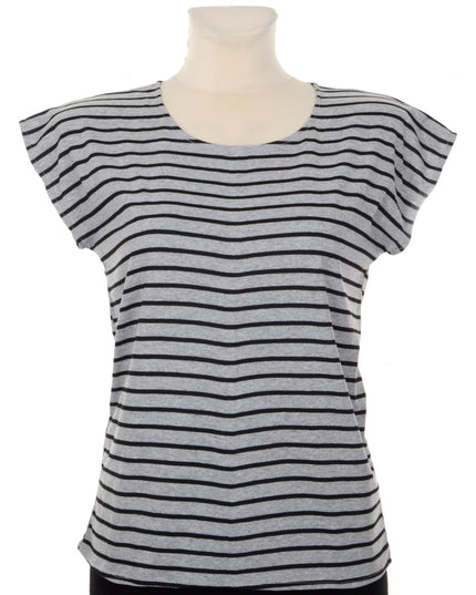 Women's Gray Striped Tee