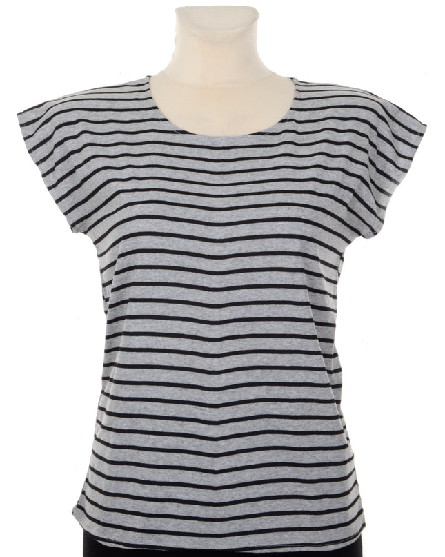 Women's Gray Striped Tee