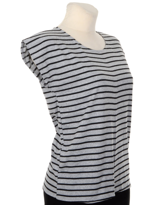 Women's Gray Striped Tee