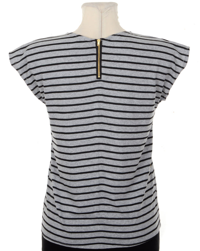Women's Gray Striped Tee