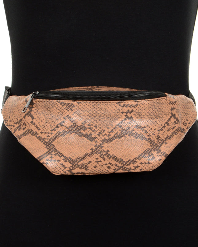 Brown Faux Leather Belt Bag