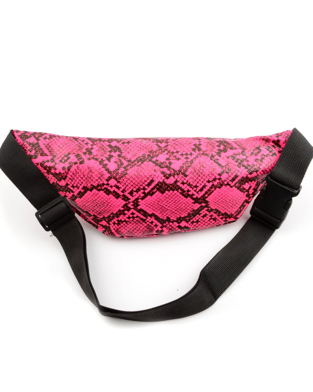 Pink Faux Leather Belt Bag