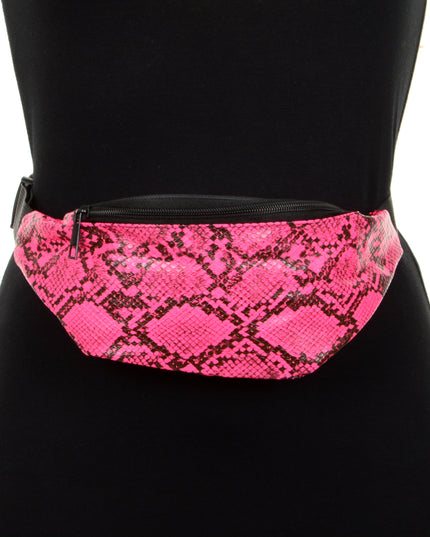 Pink Faux Leather Belt Bag