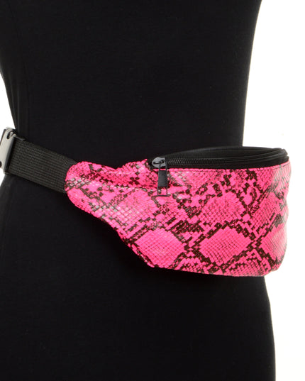 Pink Faux Leather Belt Bag