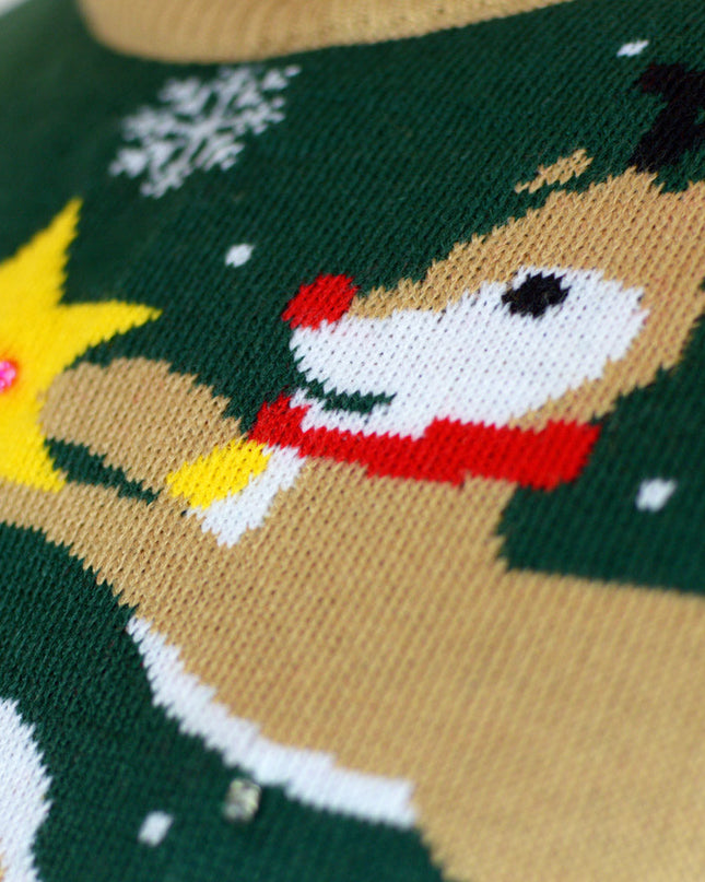 LED Santa Christmas Sweater for Men with Tied Design