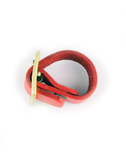 Red Leather Ring - Festive Holiday Accessory