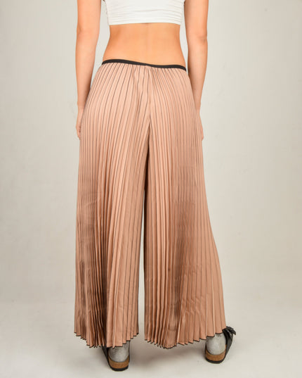 Pleated Pants - Beige Color for Comfort