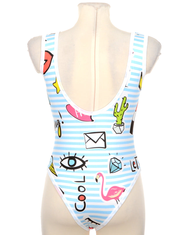 Fun Summer Swim Dress with Iconic Symbols
