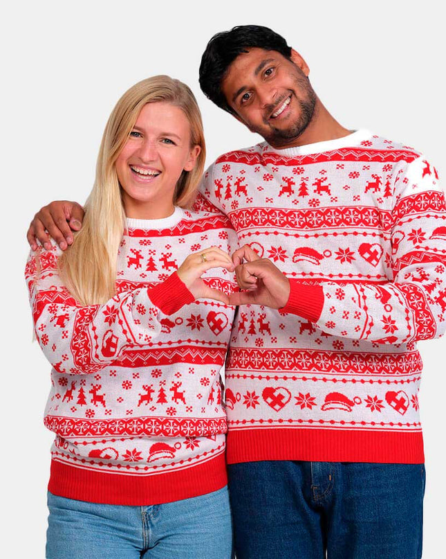 Red and White Striped Christmas Sweater