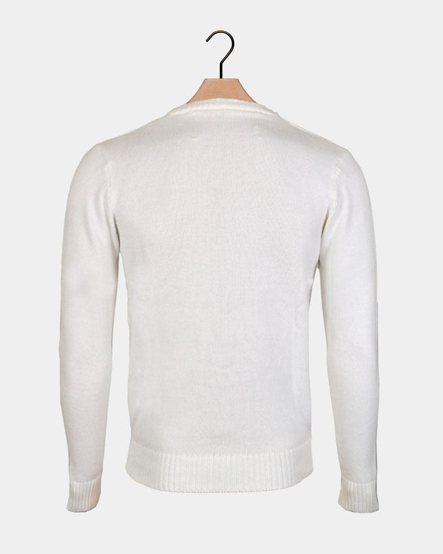 Christmas Sweater for Men White with 3D Reindeer