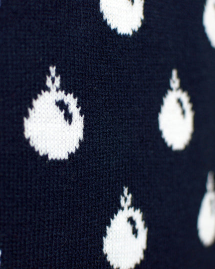 Blue Couple Christmas Sweater with Reindeer and Snow