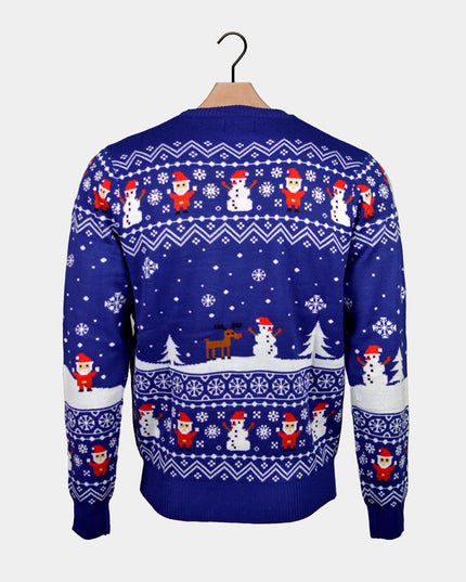 Blue Couple’s Christmas Sweater Let It Snow