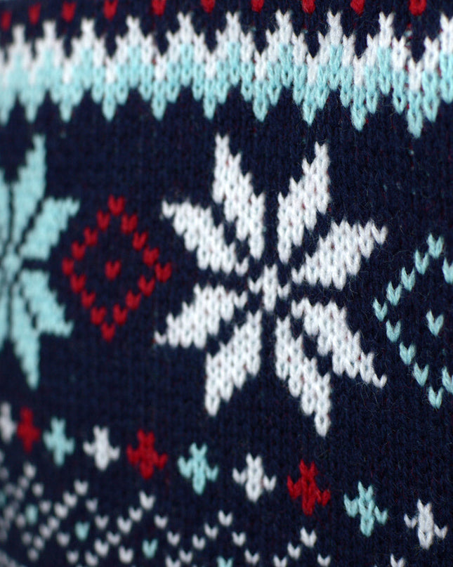 Green Christmas Sweater for Kids with Reindeer and Santa