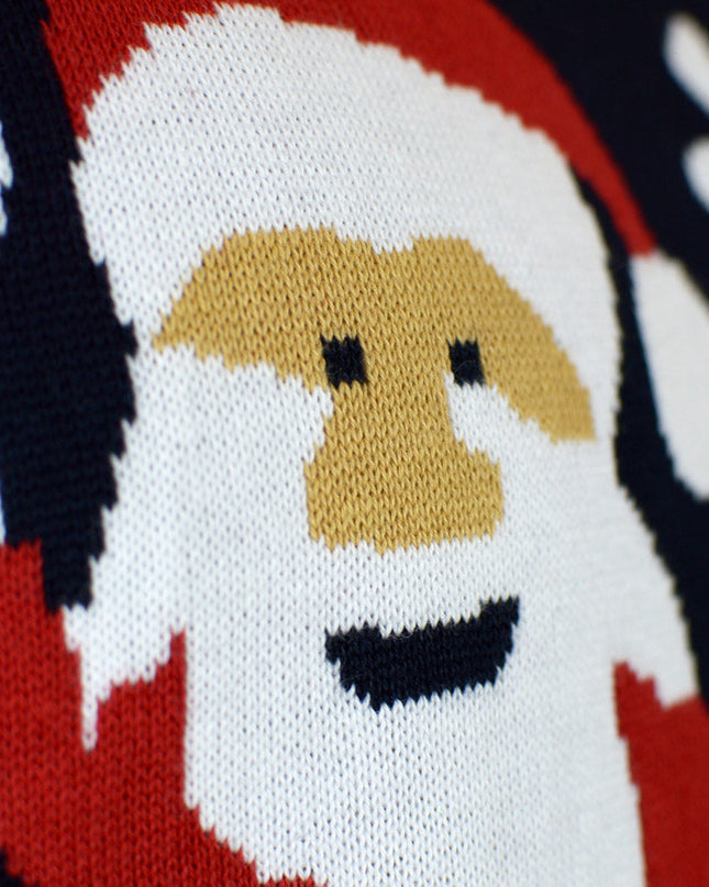 Blue Santa and Rudolph Christmas Sweater in Organic Cotton
