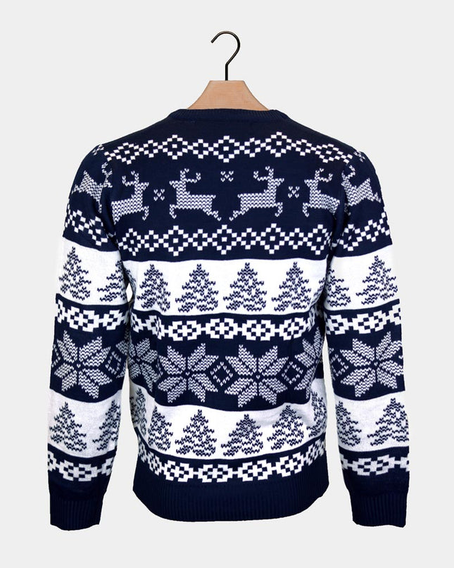 Men's Blue North Pole Christmas Sweater