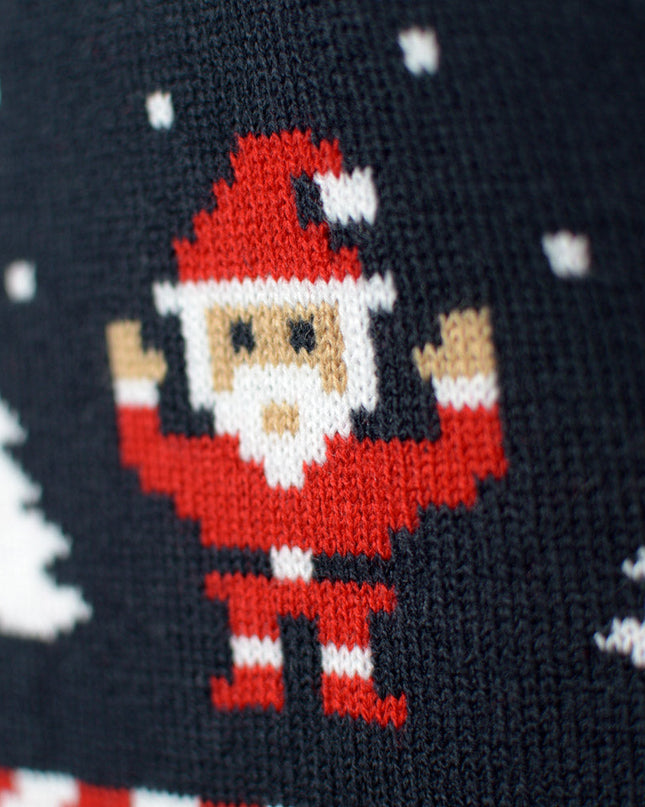 Blue Cardigan Couple Christmas Sweater with Polar Stars