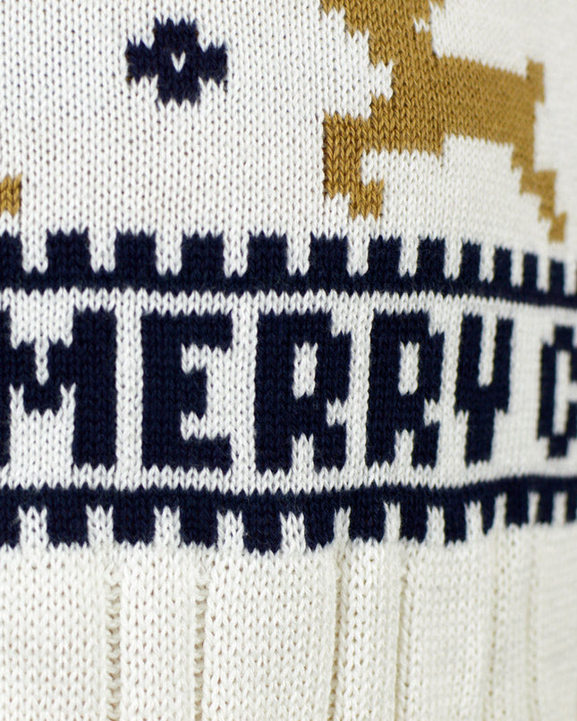 Chic White Couples Christmas Sweater - Organic Cotton Reindeer