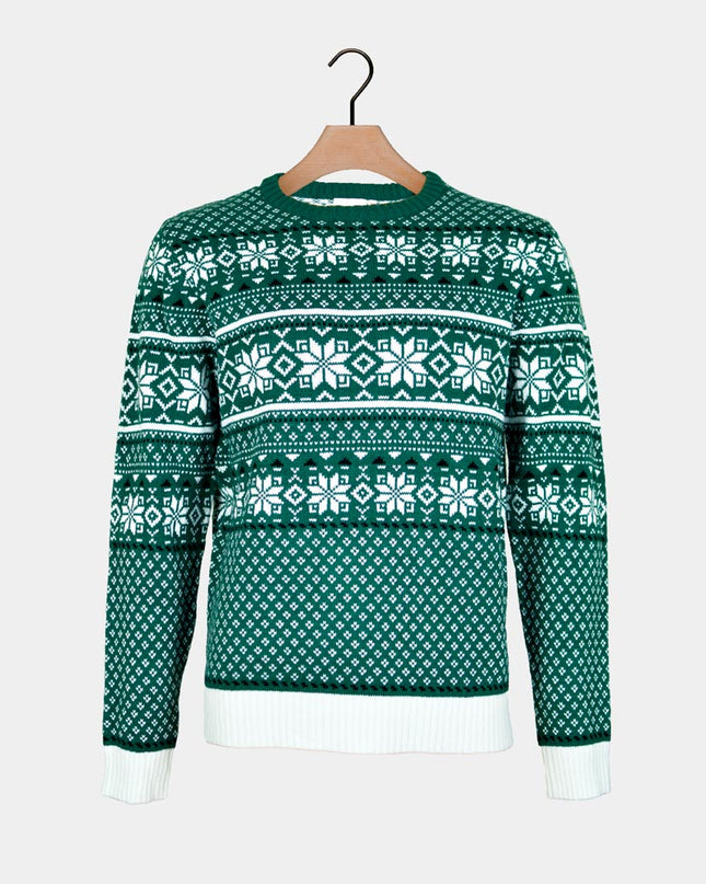 Classic Green and White Chic Couple Christmas Sweater