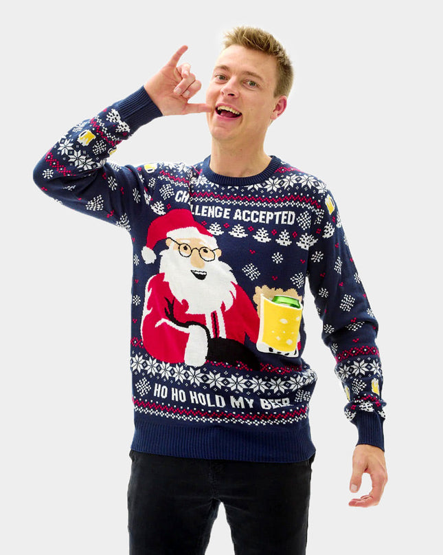 3D Pocket Beer Christmas Sweater for Couples