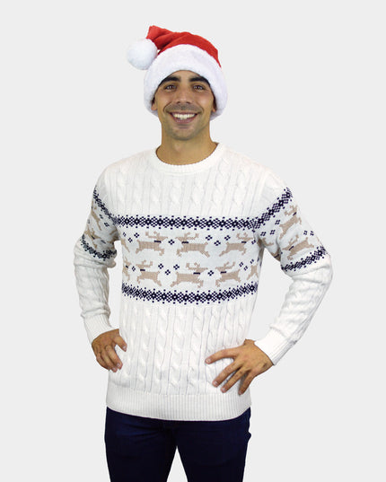 Chic White Christmas Sweater for Couples