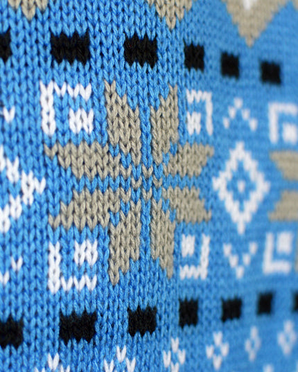 Marius Chic Christmas Sweater for Couples in White, Gray, and Blue