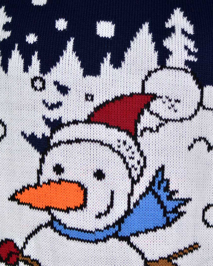 Christmas Sweater with Snowman in Sleigh