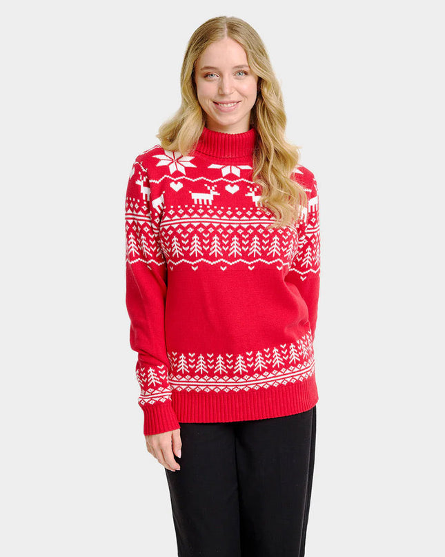 "Greenlandish" Turtleneck Christmas Sweater for Couples in Cotton