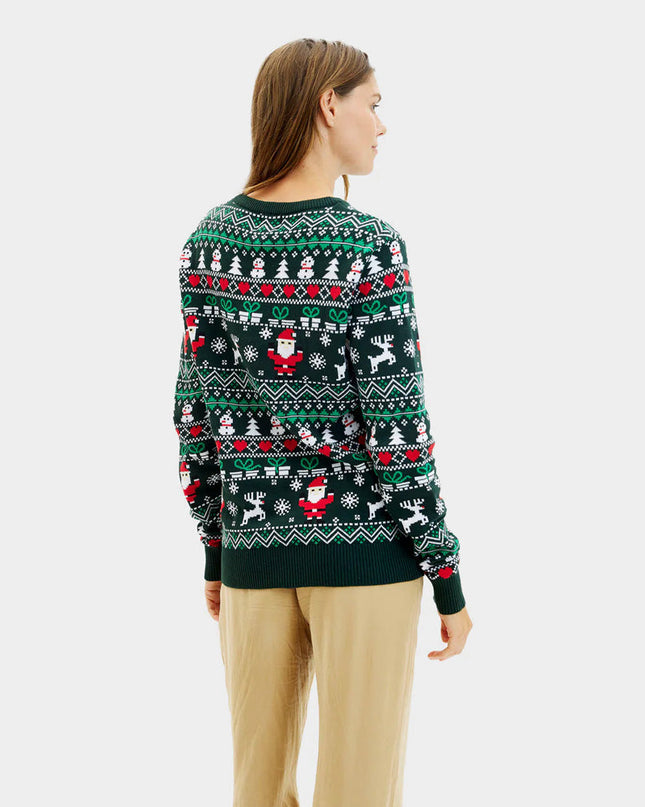 Organic Cotton Merry Green Couple Christmas Sweater