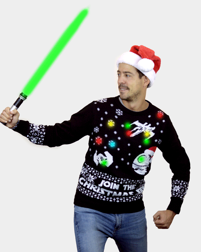 LED "Join the Christmas Side" Couples Sweater