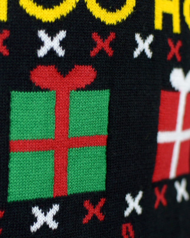 Organic Cotton Couples Christmas Sweater - Santa, Gifts, and Snowmen