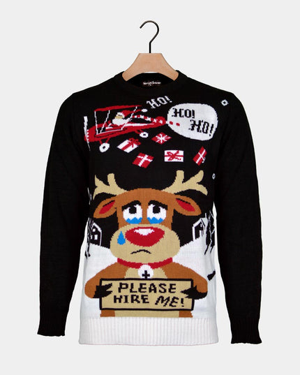 Santa Claus and Reindeer Job Search Christmas Sweater