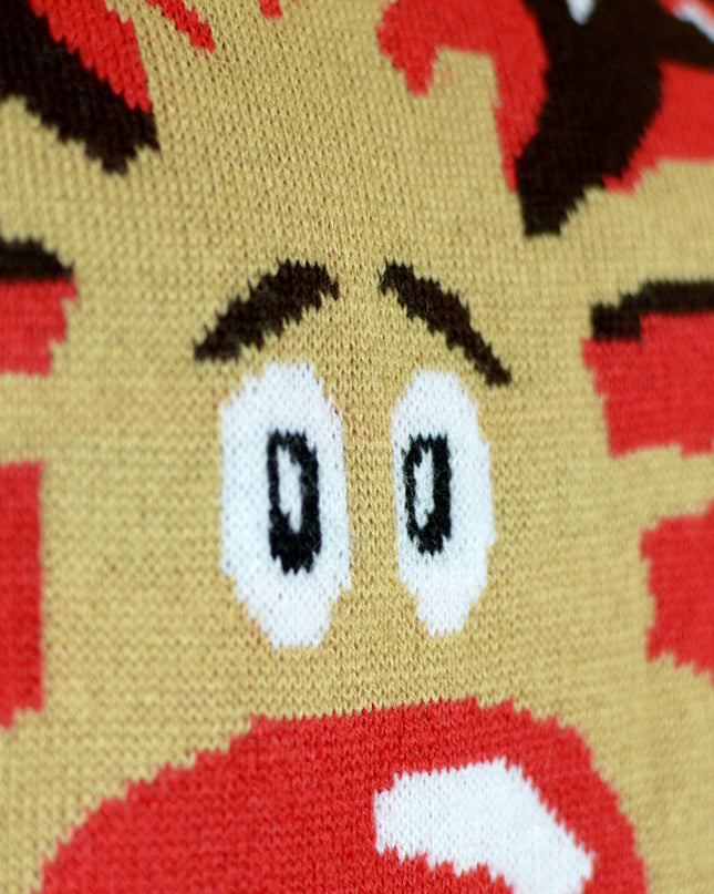 Couple Christmas Sweater with Reindeer and Scarf