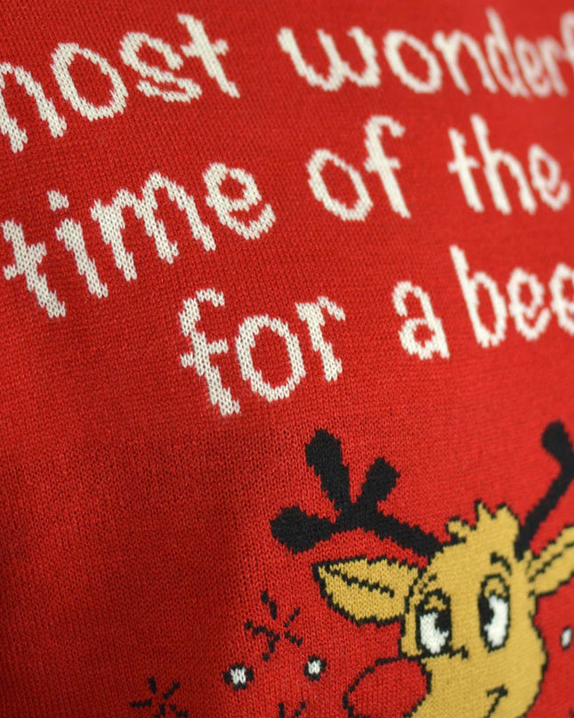 Reindeer Beer Opener Christmas Sweater for Couples