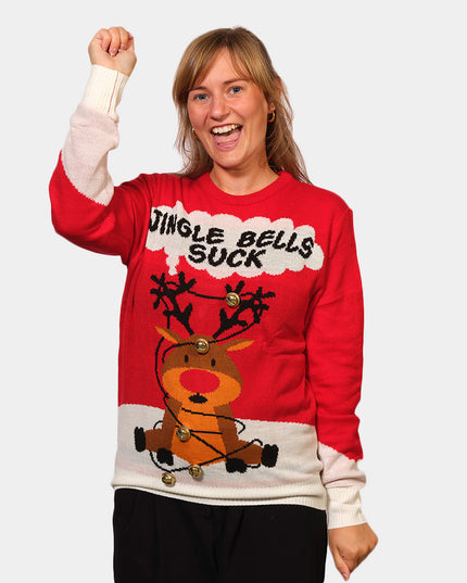 3D Red Jingle Bells Christmas Sweater for Couples