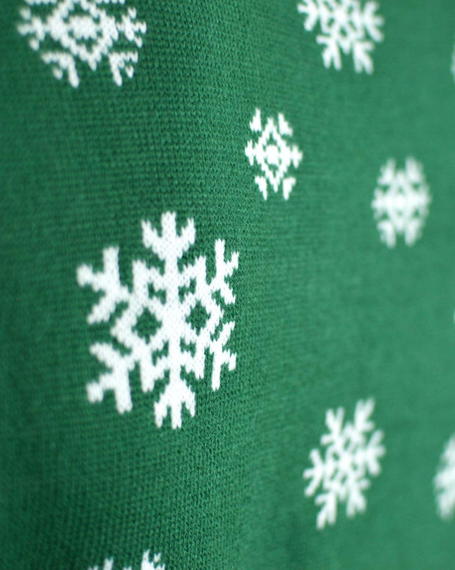 Christmas Sweater for Couples Green Holly Jolly Glitter