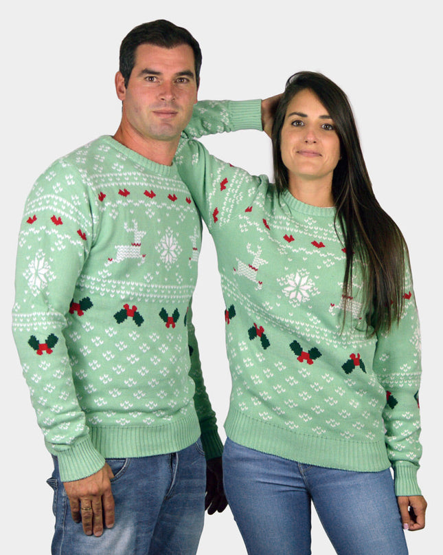 Sweet Green Christmas Couples Sweater