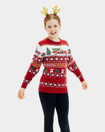 Kids' "Driving Home" Christmas Sweater