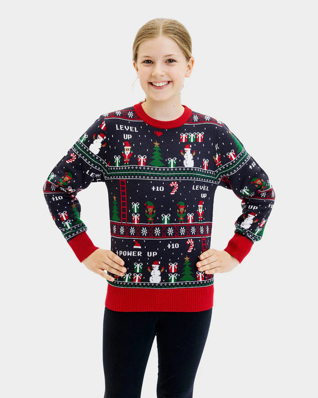 Kids' Retro Video Games Christmas Sweater