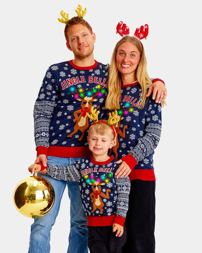 LED Light-Up Jingle Bells Christmas Sweater for Kids