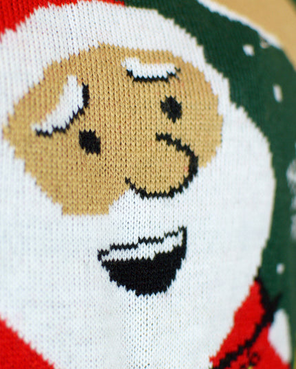 LED Light-Up Christmas Sweater for Kids with Tied Santa